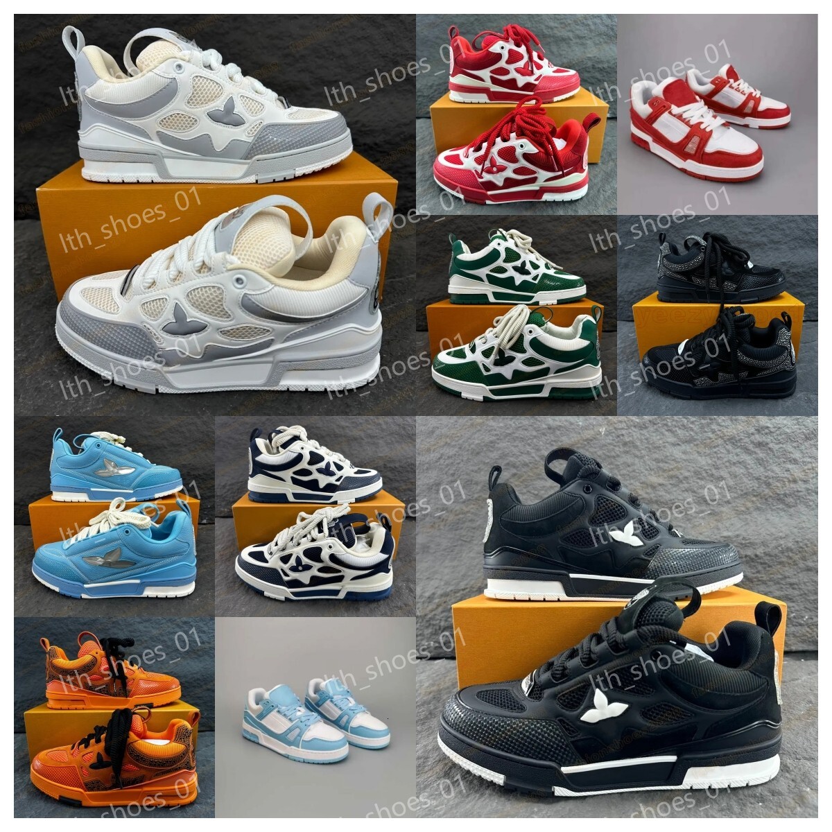 Skate Original packaging box designer sneakers mens trainers sneaker casual runner shoe outdoor ly leather flower skates shoes women fashion men 6d8