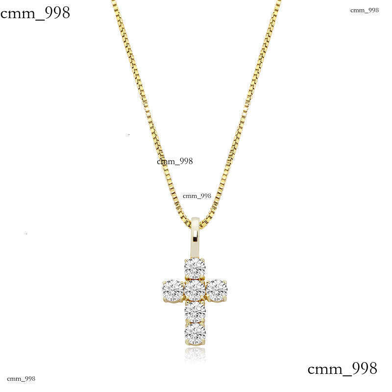 Sier Hip-Hop Full Moissanite chain Cross Pendant Simple Versatile Jewelry