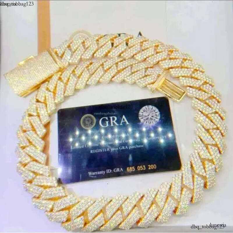 Hip Hop Fine Jewelry Sterling Sier Rose Gold Necklace 10mm Cuban Link Chain