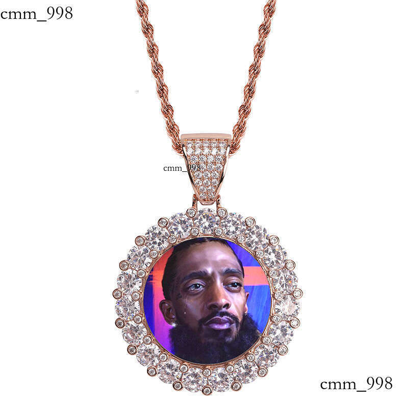 DIY Memory Square Frame Solid Color Pendant Hip Hop Jewelry Necklace Personalized Photo