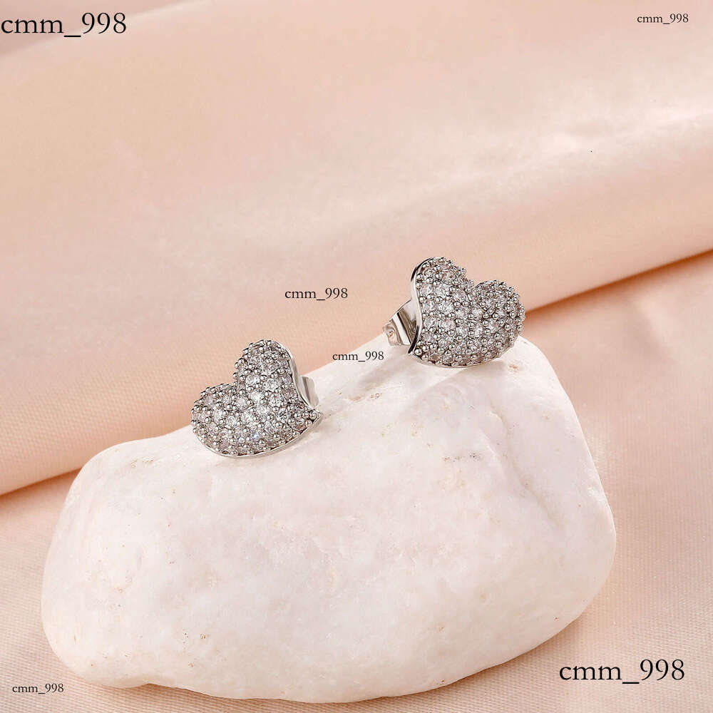 High-End Full Dia Heart Sterling Silver Moissanite chain Pendant Earrings Hip-Hop Street Style Unisex Jewelry