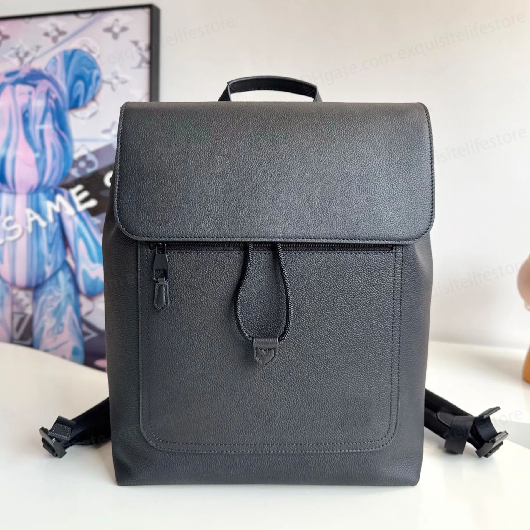 Top Quality 10A Fastline Backpack Luxury Designer Waxy Genuine Leather Shoulder Bag Textile Lining Handbag Adjustable Strap Clutch Bag Women Casual Shopping Purse