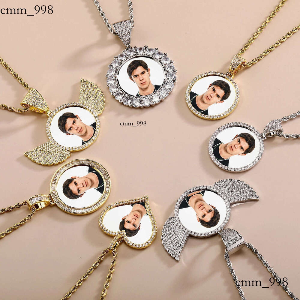 DIY Memory Square Frame Solid Color Pendant Hip Hop Jewelry Necklace Personalized Photo