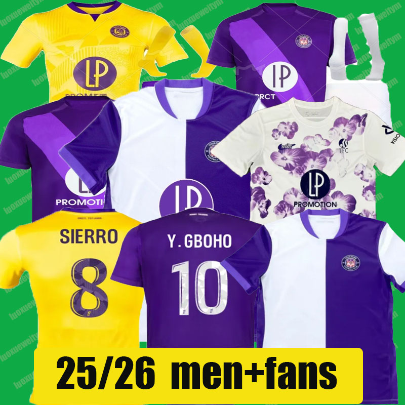 25 26 Toulouse soccer jerseys maillot de foot 2024 2025 NICOLAISEN BABICKA Y.GBOHO SIERRO ABOUKHLHL CISSOKO DALLINGA CASSERES Men kits football shirts uniform