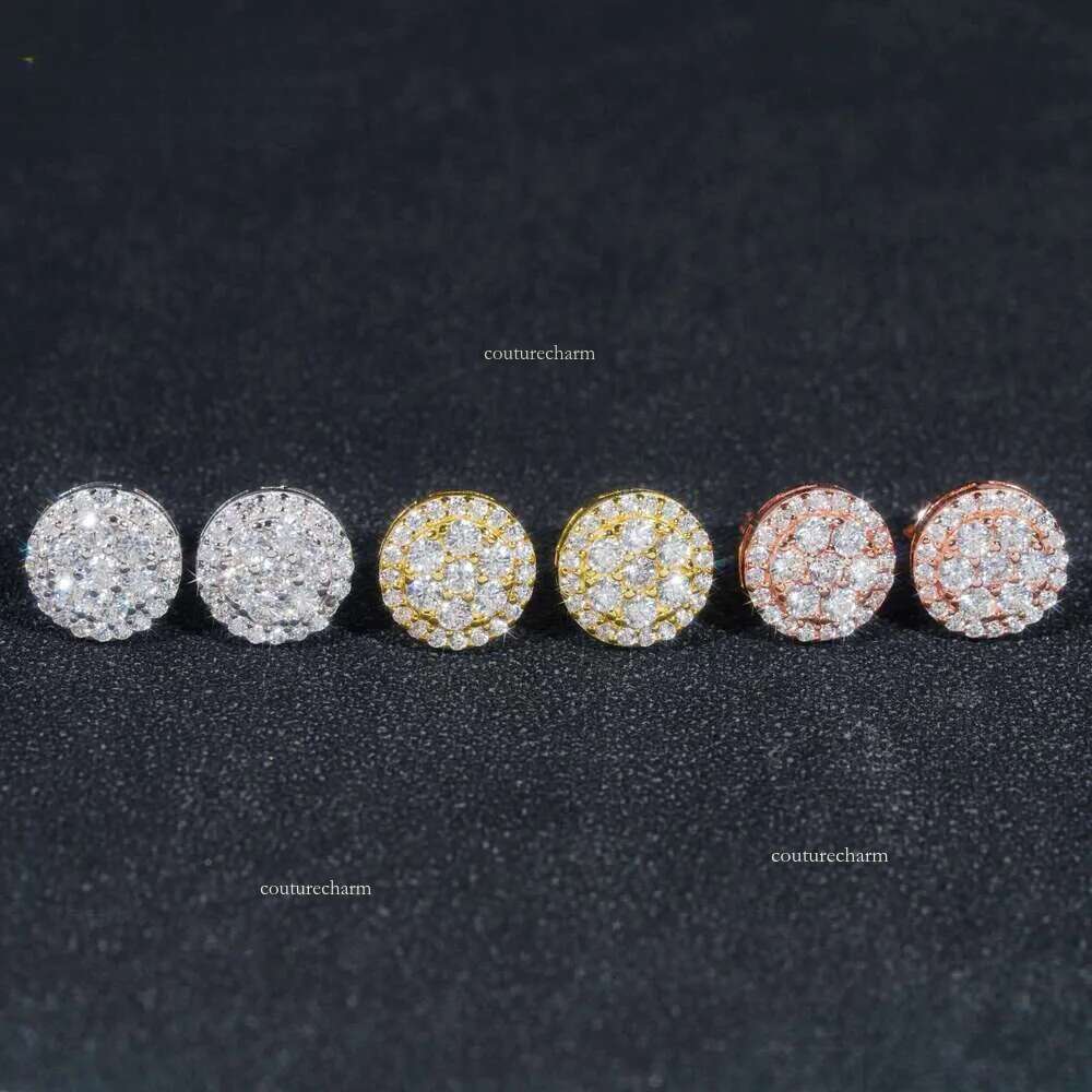 Gra Certificate Pass Dia Tester Iced Out Hip Hop Popular Sterg Sier VVS Moissanite Stud Earrings
