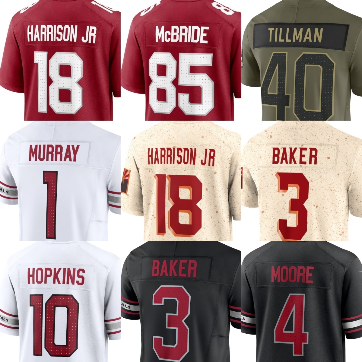 Kyler Murray Cardinal Jersey Football Marvin Harrison Jr Chad Ryland Jacoby Brissett James Conner Emari Demercado Elijah Higgins Will Johnson Greg Dortch Women Men