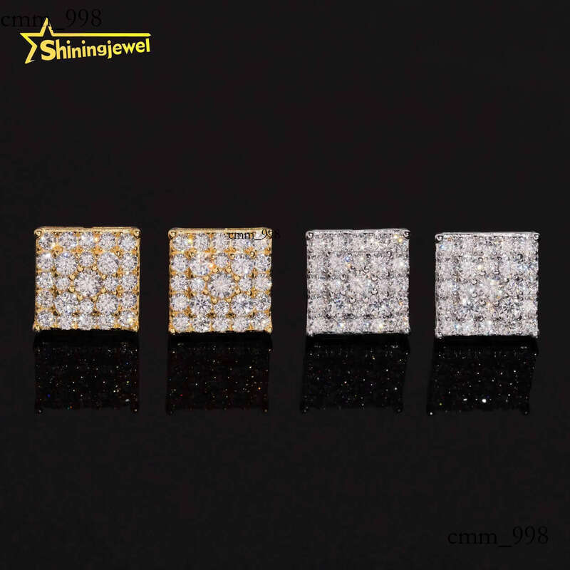 Hot Dia Jewelry Pass Tester Stocks Sterling Sier VVS Custom Sparkling Moissanite Stud Earring Men Earrings