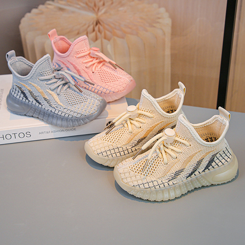 Kids Sneakers Boys Breathable Running Shoes Knitting Girls Teens Mesh Walkfashion Sports Child Toddler Fashion Design Trainers Sizes 21 - 32 W dh19223