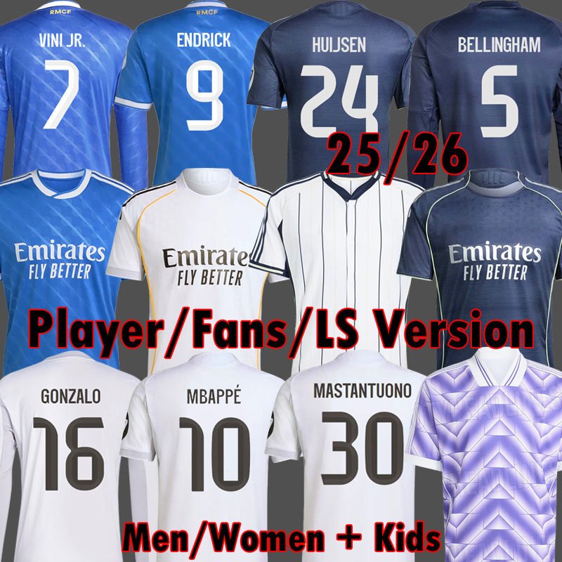 MBAPPE jerseys 25 26 BELLINGHAM soccer jersey VINI JR REALS football shirt Pack Player Version TRENT GONZALO camiseta kids kit MADRIDse 2025 2026 uniforms 3XL 4XL RM