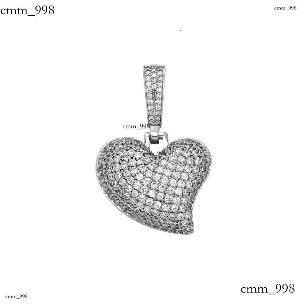 High-End Full Dia Heart Sterling Silver Moissanite chain Pendant Earrings Hip-Hop Street Style Unisex Jewelry