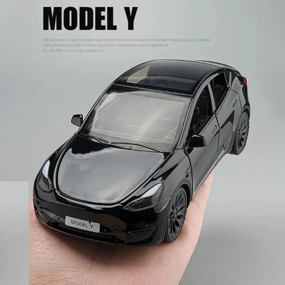 124 Scale Model Y Diecast Alloy Toys Models Car Simulation With Sound And Light Pull Back Function Collection Boys Toy Gifts 251011