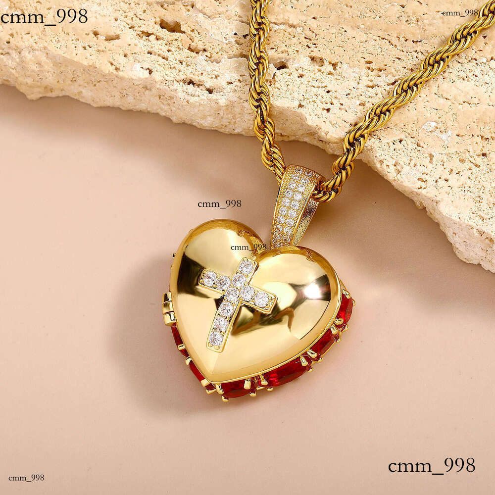 Heart-shaped Multi-layer Box Necklace DIY Flip Cover Love Heart Photo Personalized Cross Pendant