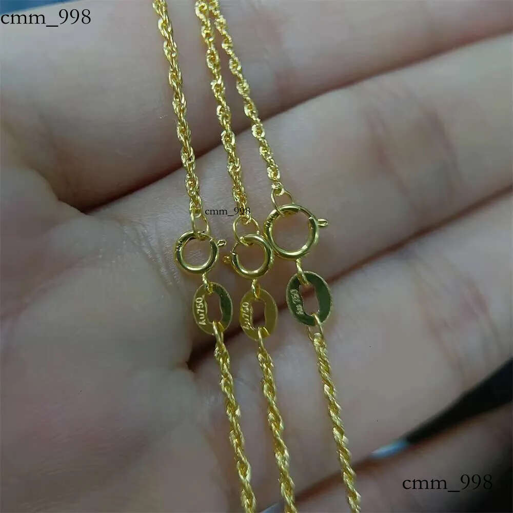 Bulk Sale Twisted Link Solid Au750 Real Gold Jewelry Rope Chain
