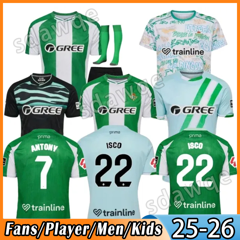 25 26 Real Betis Soccer Jerseys 2025 ANTONY ISCO Vitor Roque WILLIAM P.FORNALS B.iglesias Camiseta De Futbol 88 89 special home away kids RETRO League kit