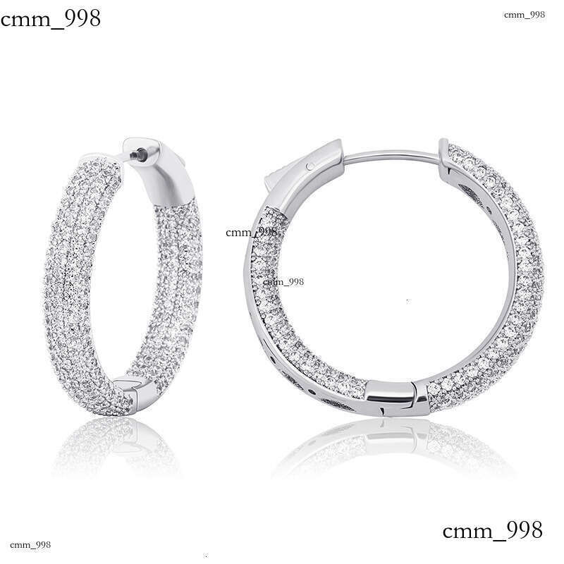 New Men and Women Full Zircon Real Plated Hip Hop Trendy Earrings Gold Jewelry