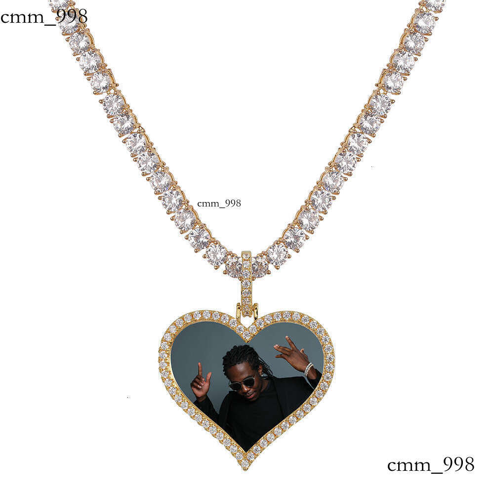 DIY Memory Square Frame Solid Color Pendant Hip Hop Jewelry Necklace Personalized Photo