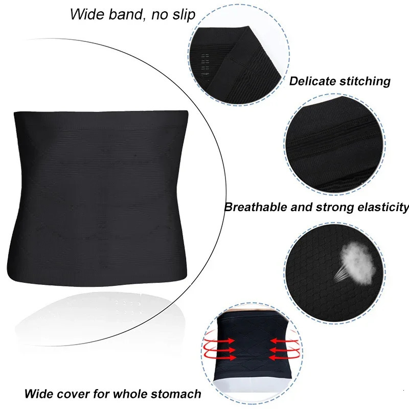 Mens Tummy Control Shapewear Compression Waist Cincher Slimming Body Shaper Belly Fat Girdle Stomach Band Back Support Belt 251010
