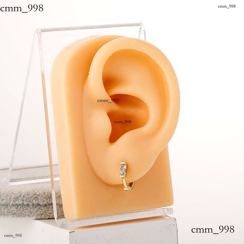 Trendy Niche Square Zircon for Men and Women Simple Fashion Stud Earrings Versatile Ear Jewelry