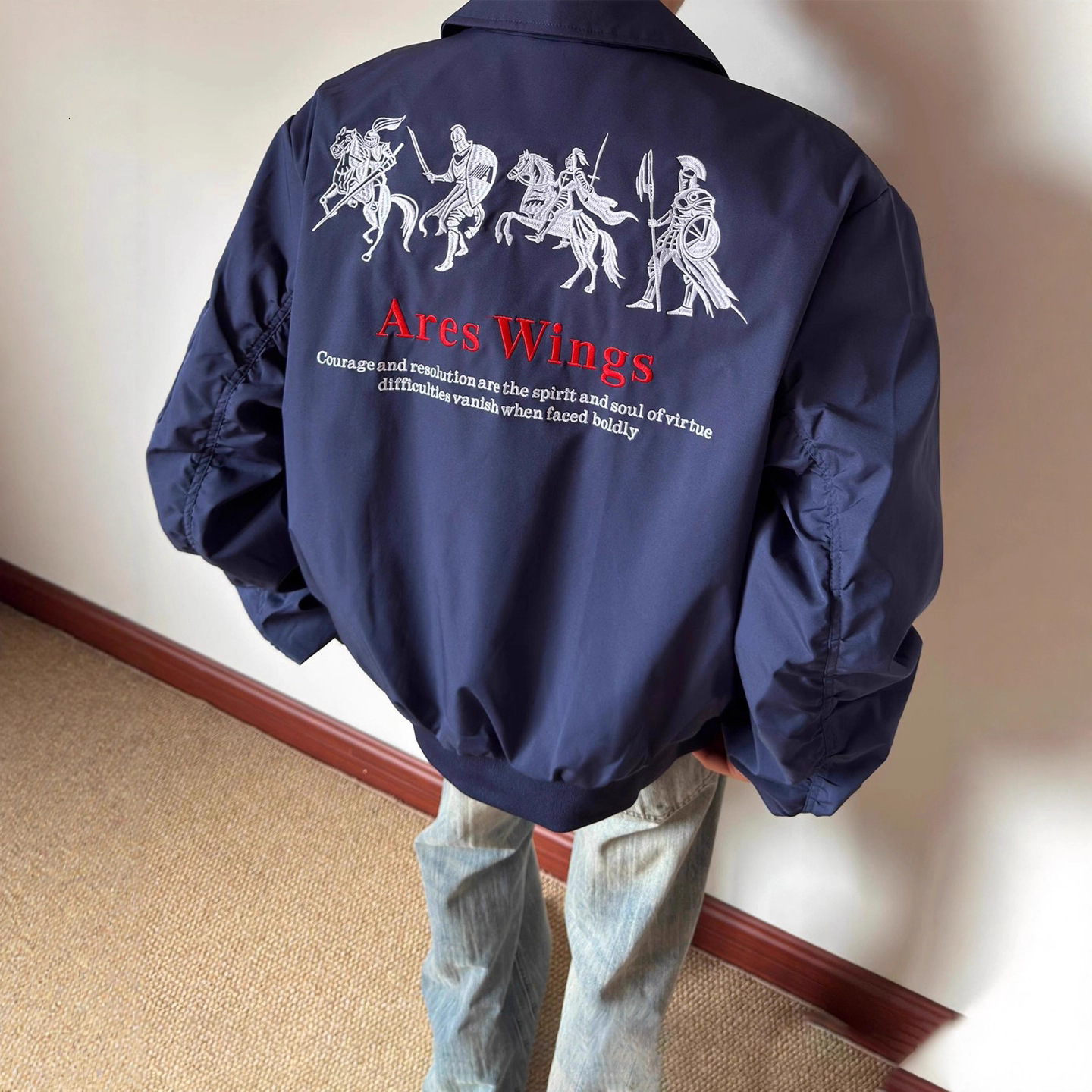 Spring And Autumn American Retro Embroidered Bomber Jacket Jacket Men For Men Designer Jacket And Women Loose Trendy Brand Versatile Couple Baseball J