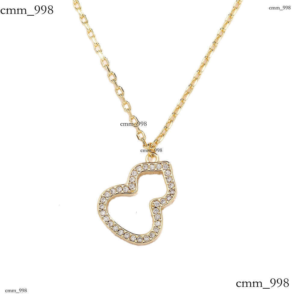 Gourd Light Niche High-end Micro-inlaid Moissanite chain Rose Gold Clavicle Necklace Elegant Live Broadcast