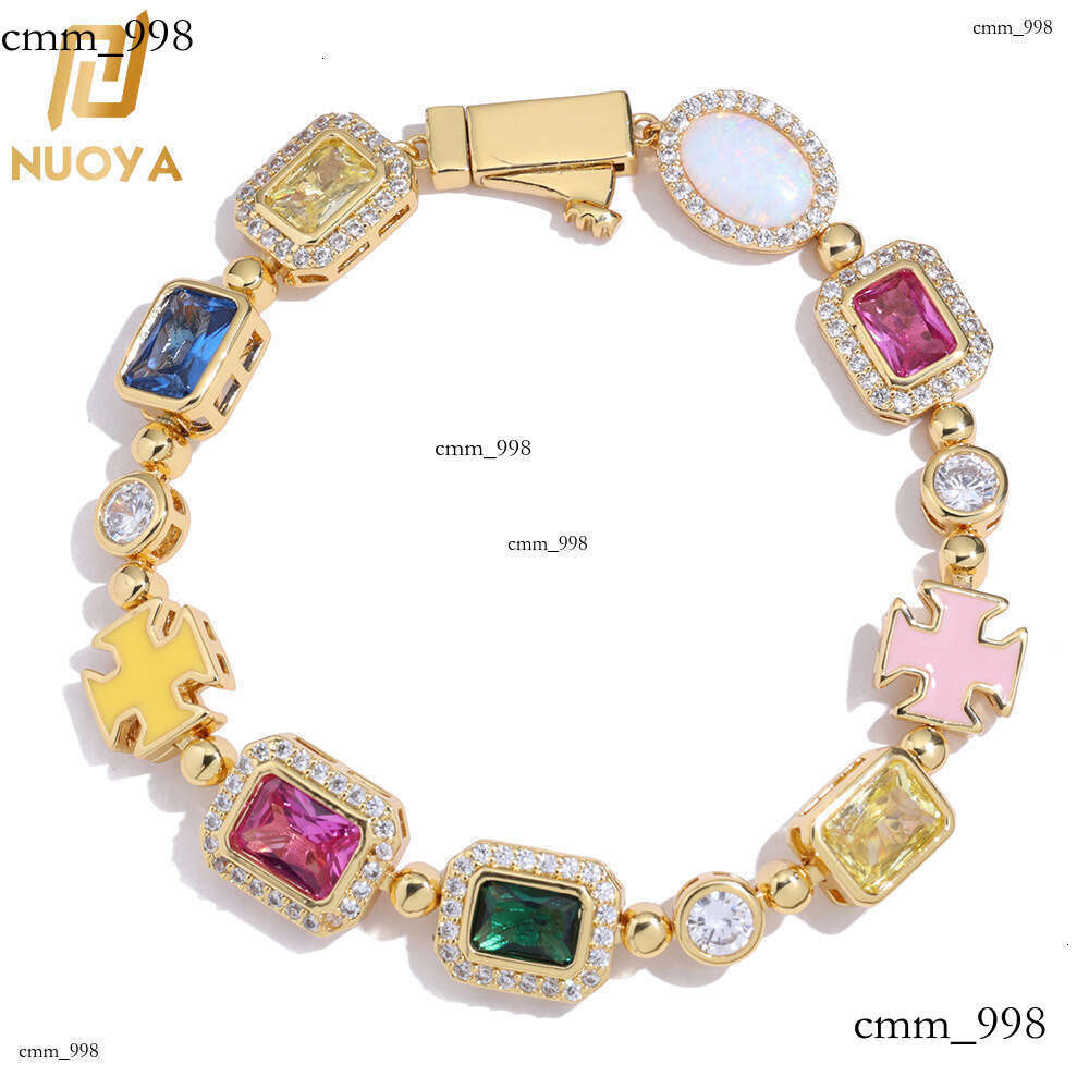 Hip Hop Colorful Jewelry for Women Accessories High-end Zircon Men's Bracelet