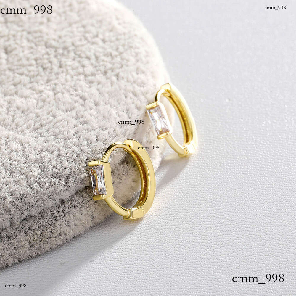 Trendy Niche Square Zircon for Men and Women Simple Fashion Stud Earrings Versatile Ear Jewelry