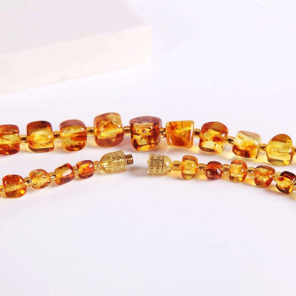 Natural Baltic Necklace Suitable for Adult Women or Men/Baroque Shape Polished Beads Certified Amber Jewelry