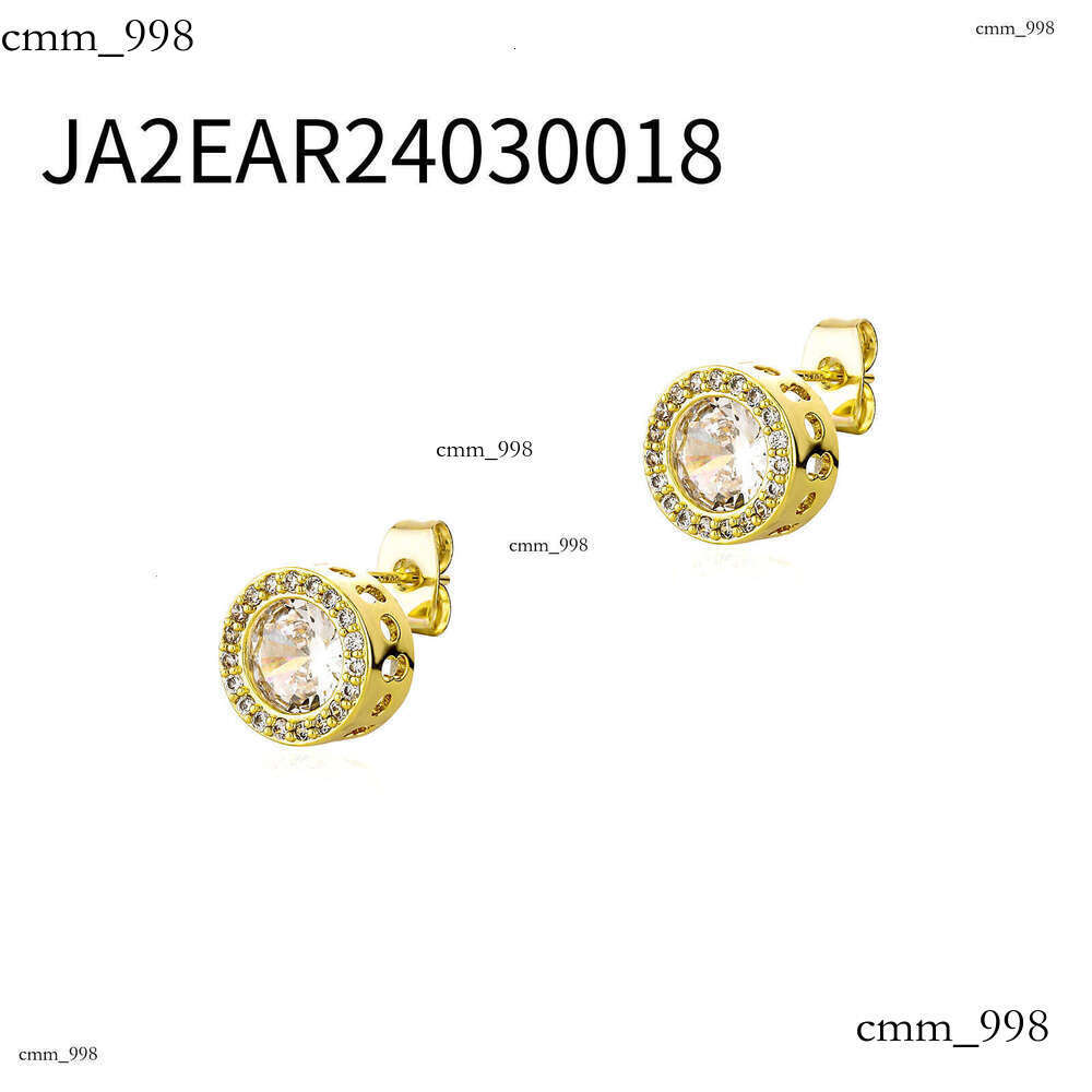 Round Stud Sterling Silver Inlaid with Zircon Women's Hip Hop Personality Couple Men's Earrings Gold Australia