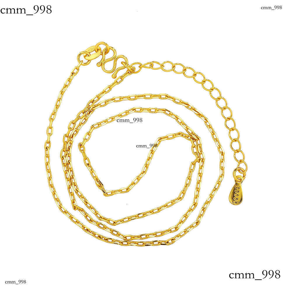 Gold-Plated Necklace Jewelry for Women, Long-Lasting Color, High-End Niche Clavicle Chain, Sterling Silver Imitation Chain