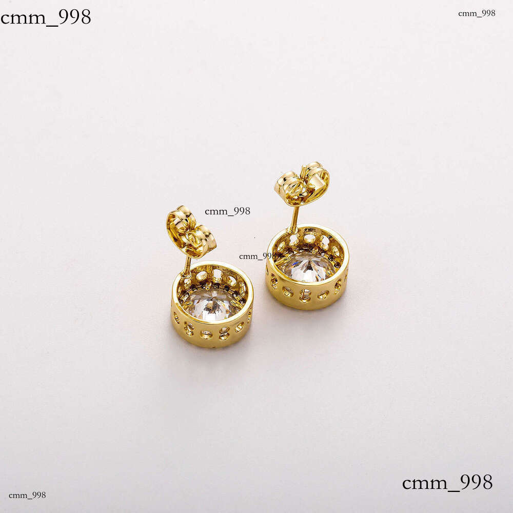 Round Stud Sterling Silver Inlaid with Zircon Women's Hip Hop Personality Couple Men's Earrings Gold Australia