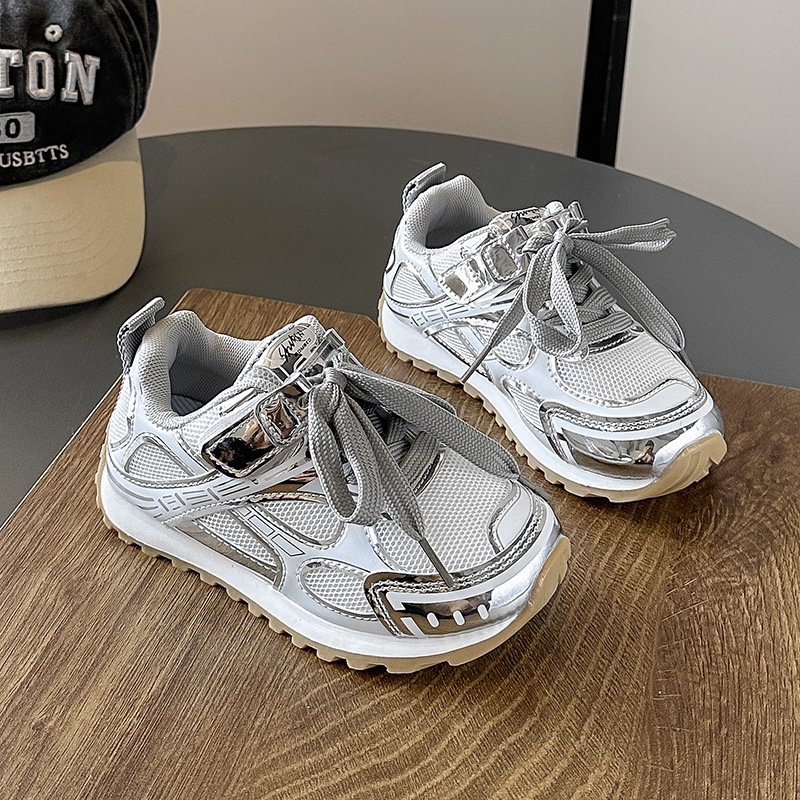Girls' Sports Shoes 2025 Spring and Autumn New Mesh Children's Running Casual Shoes Versatile Boys' Casual Shoes