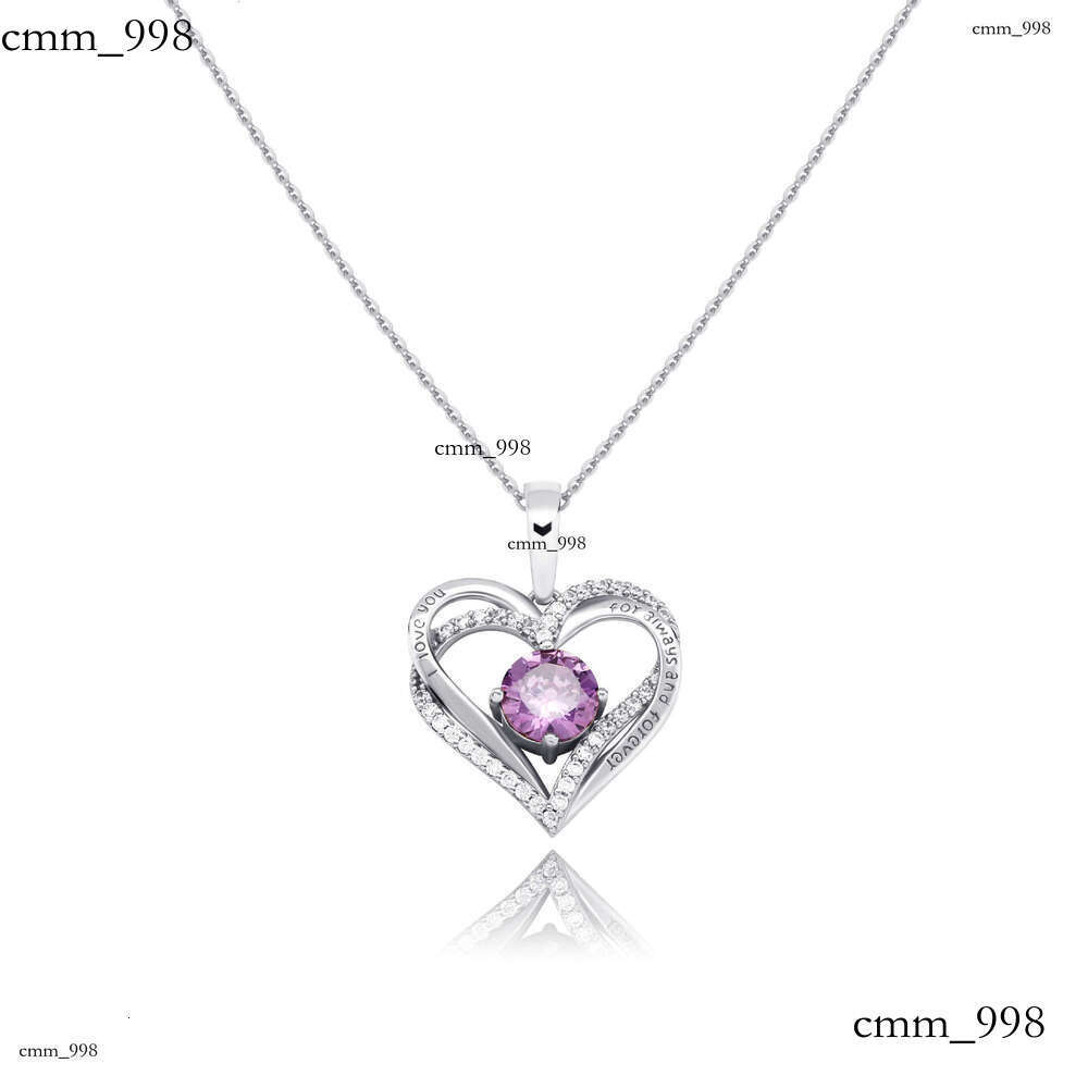 Valentine's Day Sier Heart Pendant Personality Hip-Hop Braided Chain Necklace Jewelry