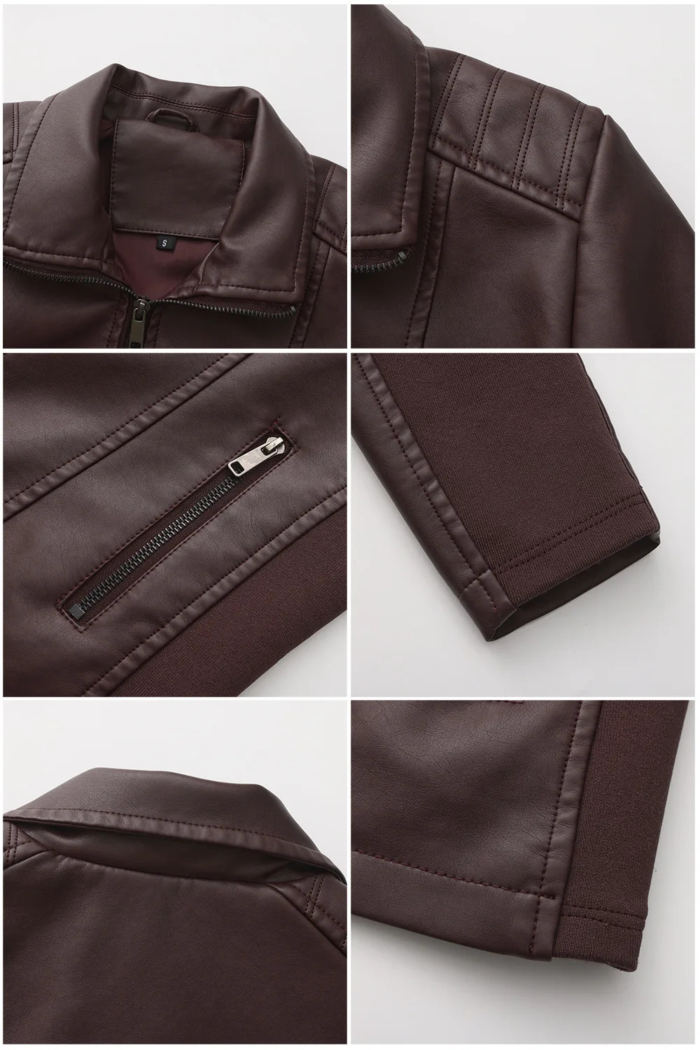 Womens Stylish Brown Faux Leather Jacket Slim Fit Trendy Moto Style with Zipper Detail PU Coat 251008