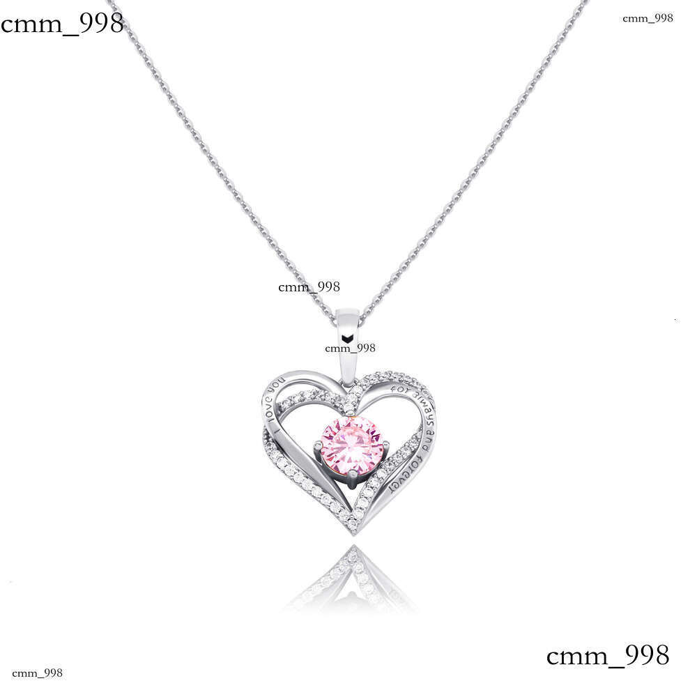Valentine's Day Sier Heart Pendant Personality Hip-Hop Braided Chain Necklace Jewelry