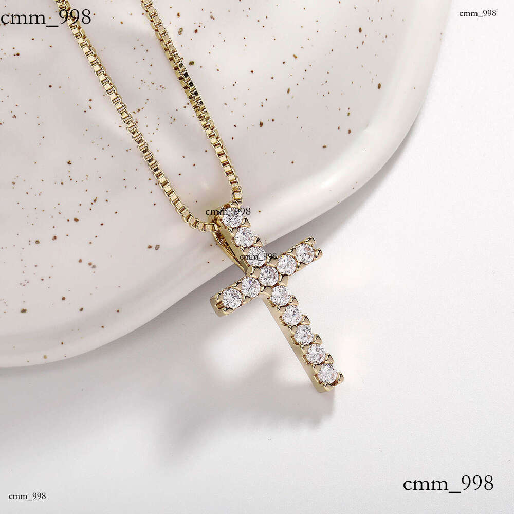New Hip-Hop Style Full Dia Cross Necklace Street Personality Trendy Accessory Pendant