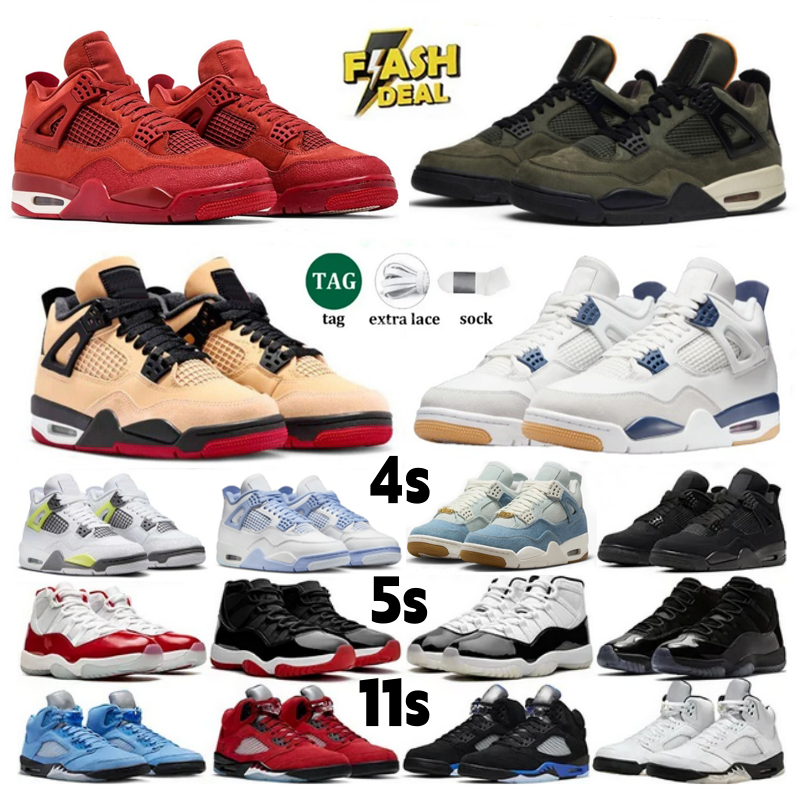 New 5 11 4 designer Basketball Shoes Denim Worn Blue Nigel Sylvester Brick by Brick 4s Pizza 5s 11s mens shoes Forget Me Not Trainers Sport Mens sneakers