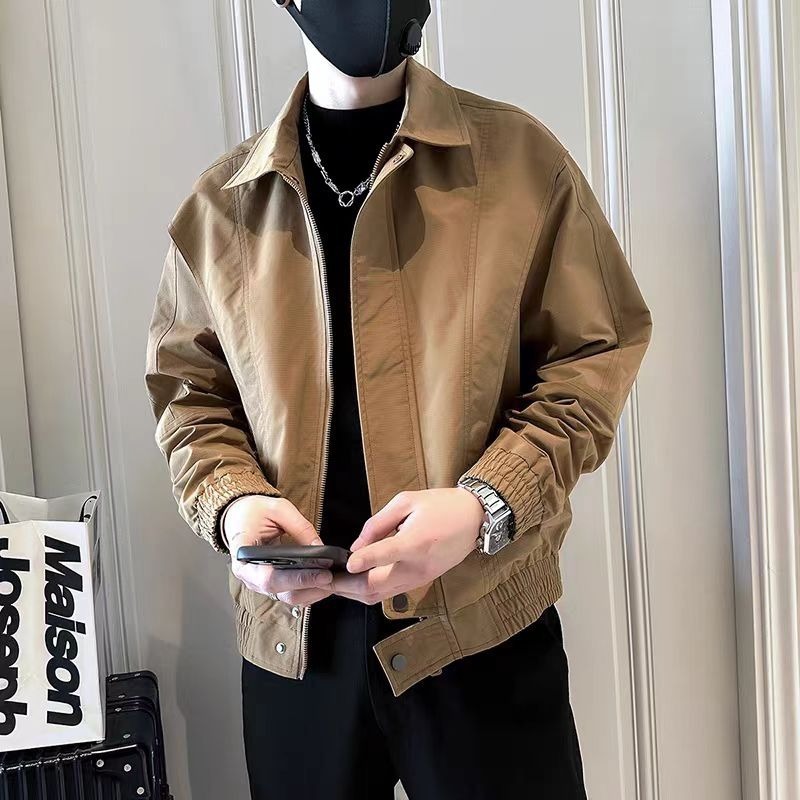 Men's Trendy Brand Turn-down Collar Jacket Korean Style Fashion Jacket Men Spring And Autumn Designer Jacket Clothes New Men's Top Autumn Jacket