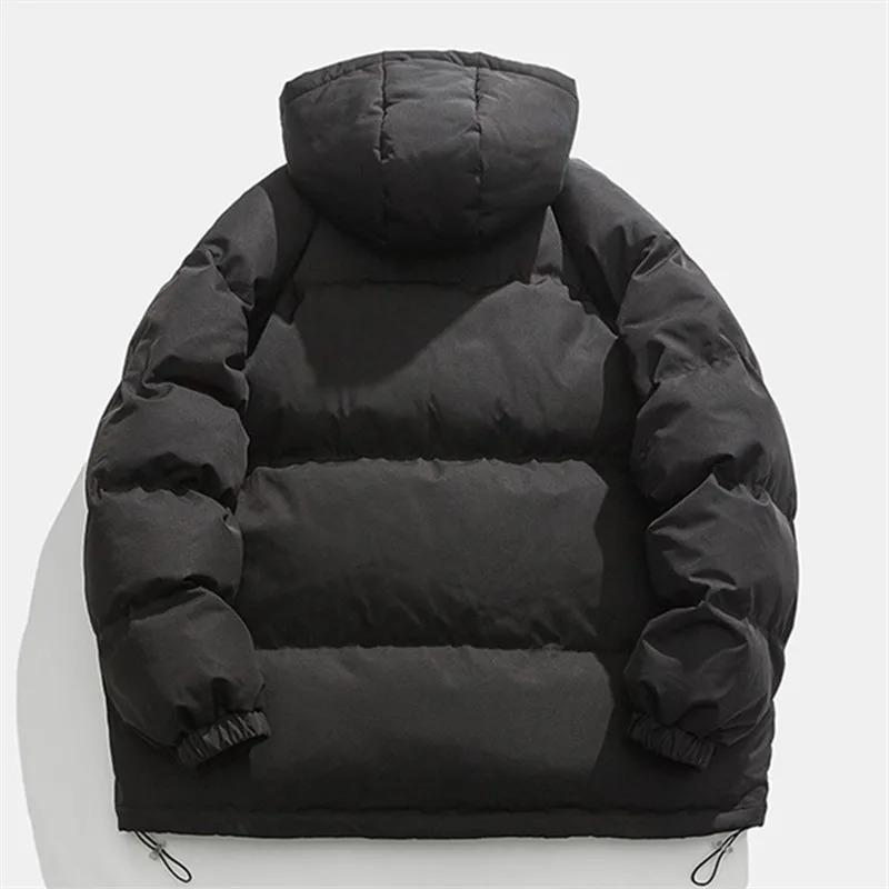 Winter Jacket Men Hooded Casual Loose Warm Parkas Mens Solid Hooded Collar Thickened Mens Solid Winter Jacket Coat Man 251011