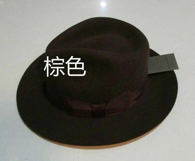 Wool Fedora Hat Unisex Felt Fedoras Hats Adult Fashion Trilby Hats Headwear Wool Fedora Trilby Hats Mans Cap B8130 251009 - view 6