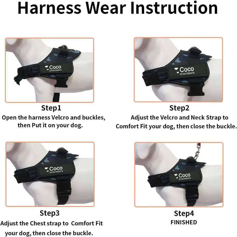 Colorful Harness With Customizable Tags Reflective Collar No Pull Safe Dog Training Walking Climbing Vest Free Shipping