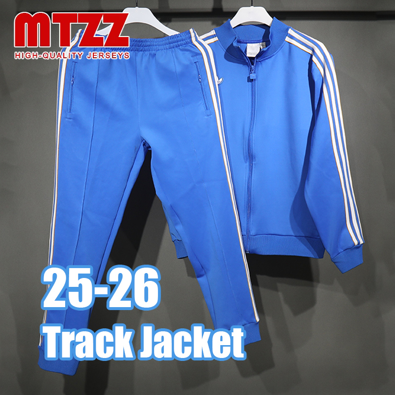 MTZZ 25 26 Reales Madrides Track Jacket Soccer Blue Windbreaker Mens Classics Jerseys Man Football Windproof Overcoat
