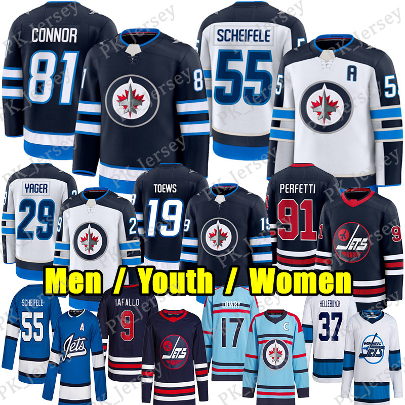 #55 Mark Scheifele winnipeg hockey jersey # 17 Adam Lowry Jonathan Toews Brayden Yager Josh Morrissey Luke Schenn Nino Niederreiter Alex Iafallo Cole Perfetti jerseys