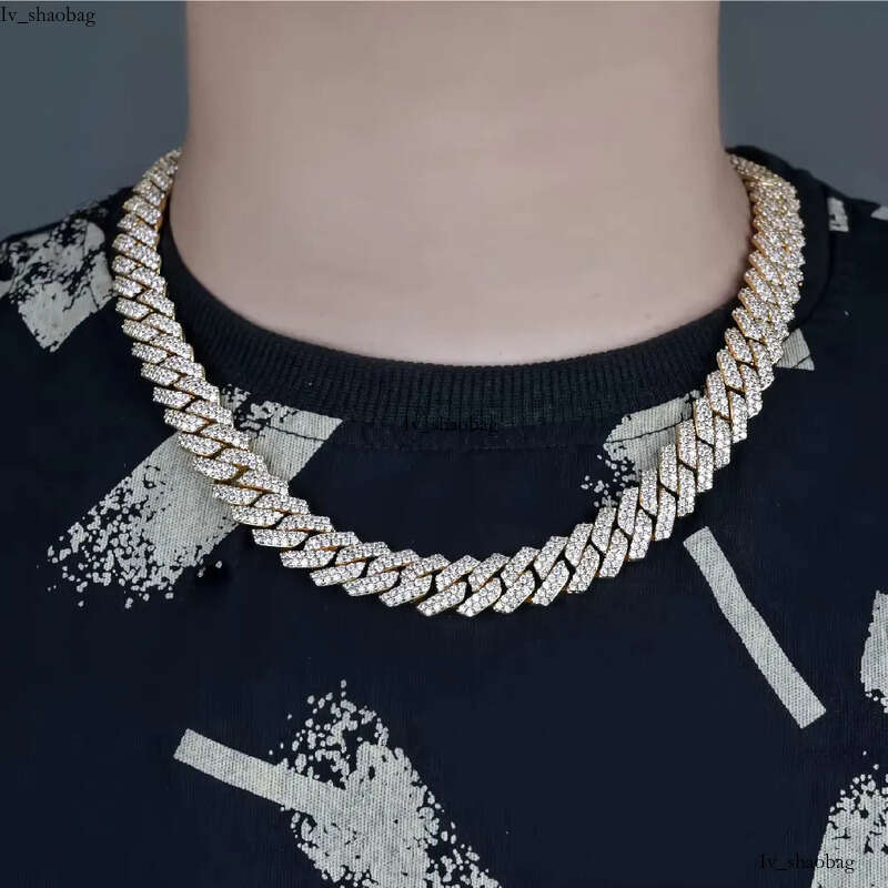 Factory wholesale new arrivals 18mm VVS Necklace Hot Sale Bling Moissanite Sterling Sier Cuban Link Chain Hip Hop Jewelry aaa
