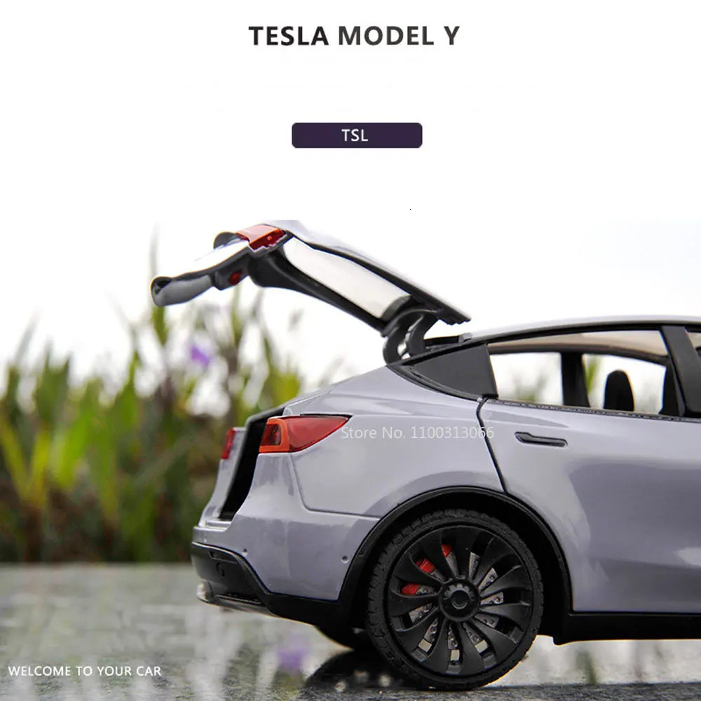 124 Scale Model Y Diecast Alloy Toys Models Car Simulation With Sound And Light Pull Back Function Collection Boys Toy Gifts 251011