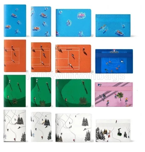 Top Luxury Designer Leather credit Card Holder Metal flower decoration Wallet Short Case louisevuitunns business card Purse Brown Women Men Key Coin Famous box