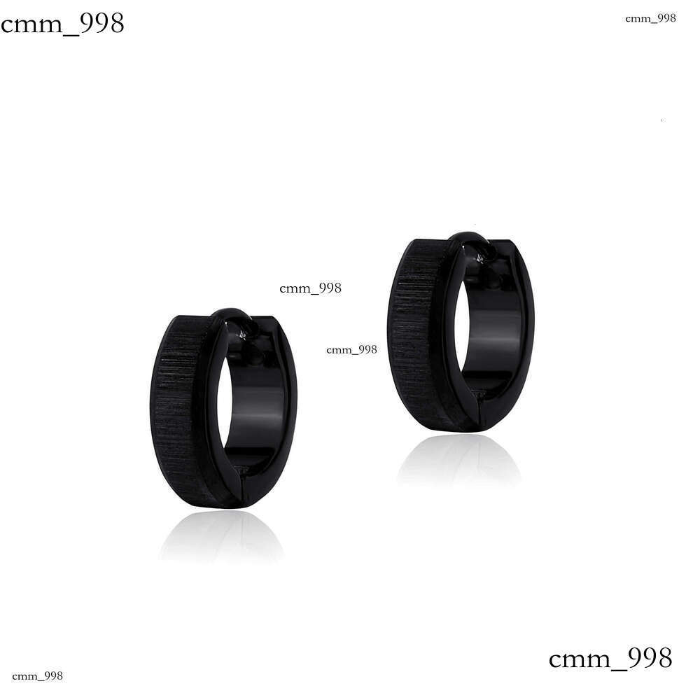 Hip Hop Men's Trendy Personality Smooth Surface Earrings Sterling Silver Simple Inlaid Dia Fashion Cuffs Niche Ear Jewelry