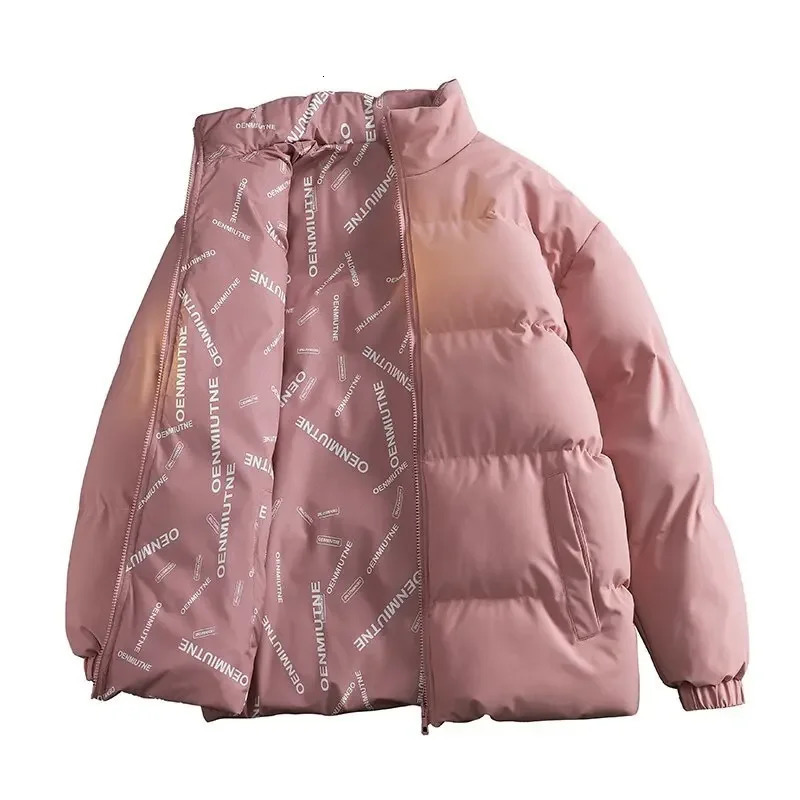 DoubleSided Wear Thickened down Cotton Jacket for Men Casual Loose Style Korean Trendy Youth Student Cotton Coat 251011