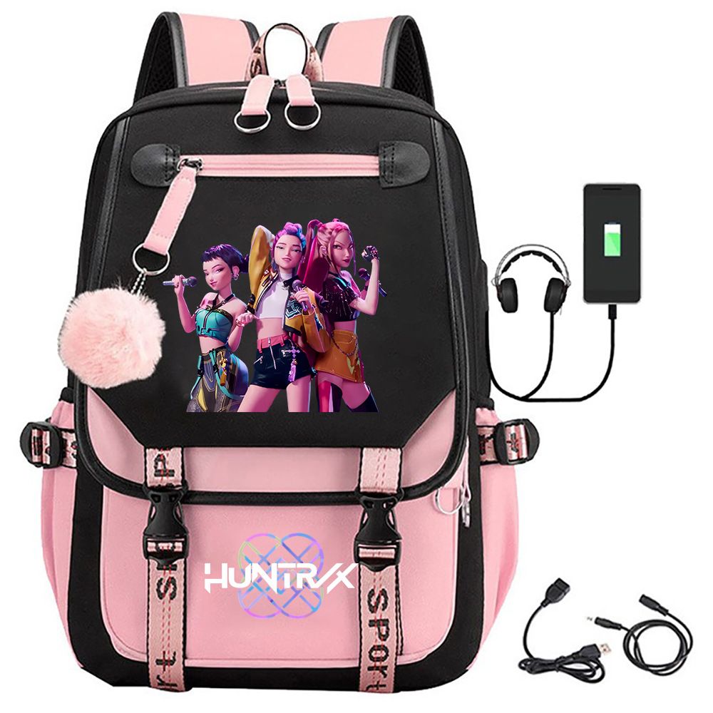 New Large Capacity Kpops Demons Hunters Backpacks Anime Figure Kpop Printed Students Schoolbag Game Peripherals Toys Gifts By Sea