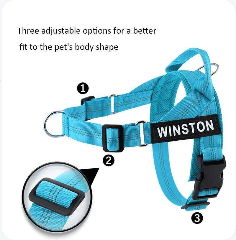 Personalized Reflective Adjustable For small Medium large Dog Harness Vest Training Walking Running