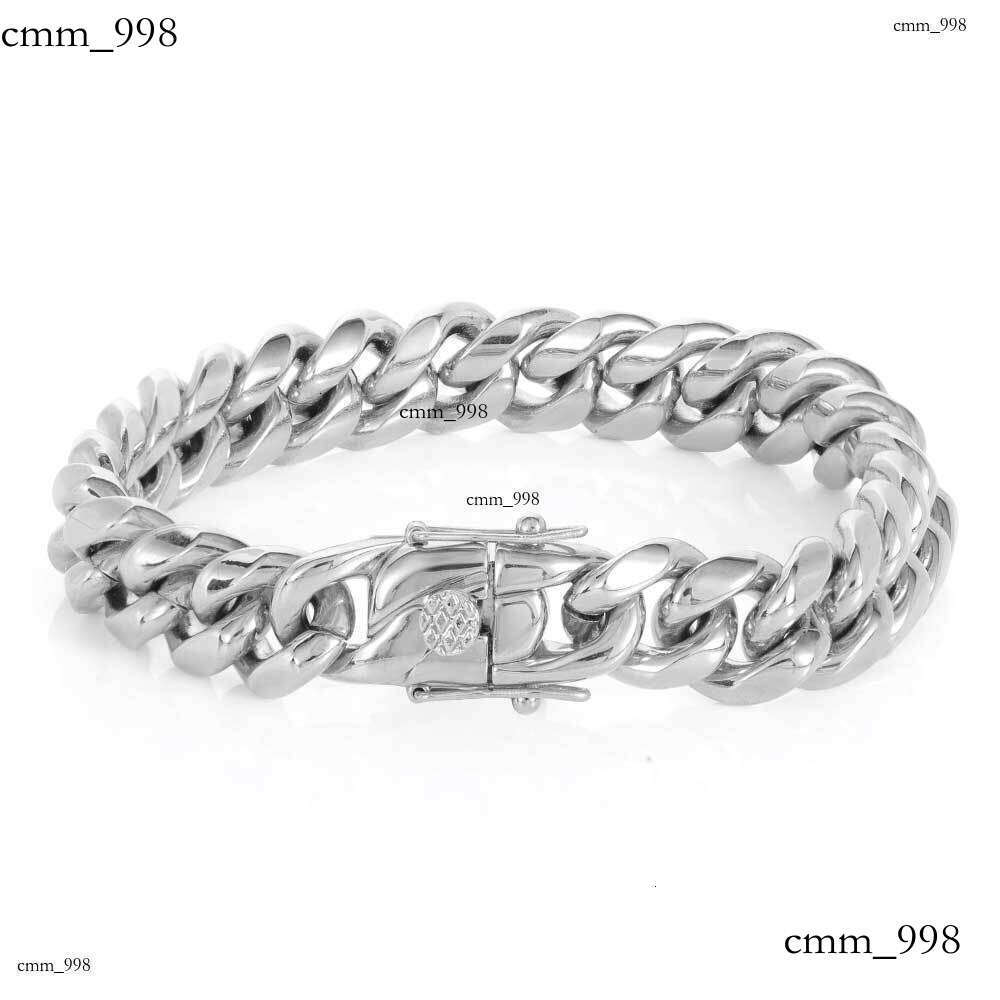 Stainless Jewelry Dragon Head Buckle Encrypted Round Grinding Cuban Hip Hop Titanium Steel Bracelet Men